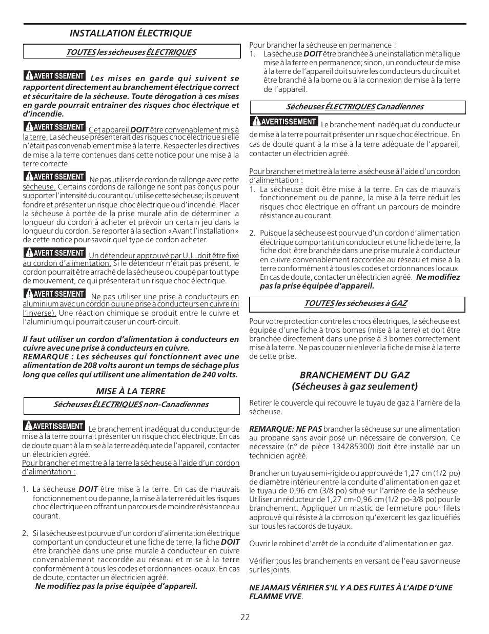 FRIGIDAIRE 137101400 User Manual | Page 22 / 35