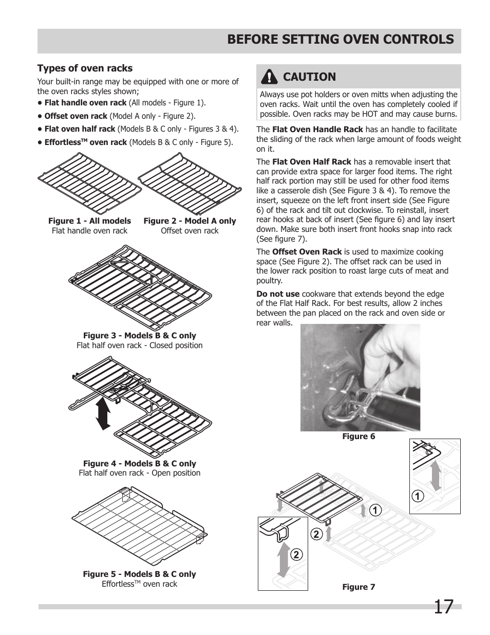 Before setting oven controls, Caution | FRIGIDAIRE 318205804 User Manual | Page 17 / 44
