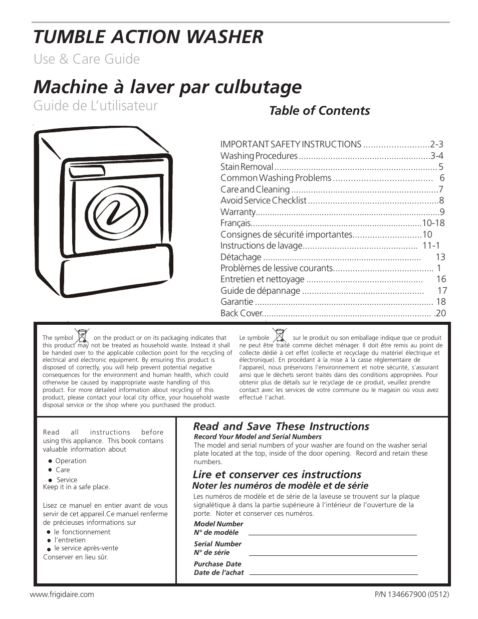 FRIGIDAIRE 134667900 User Manual | 9 pages