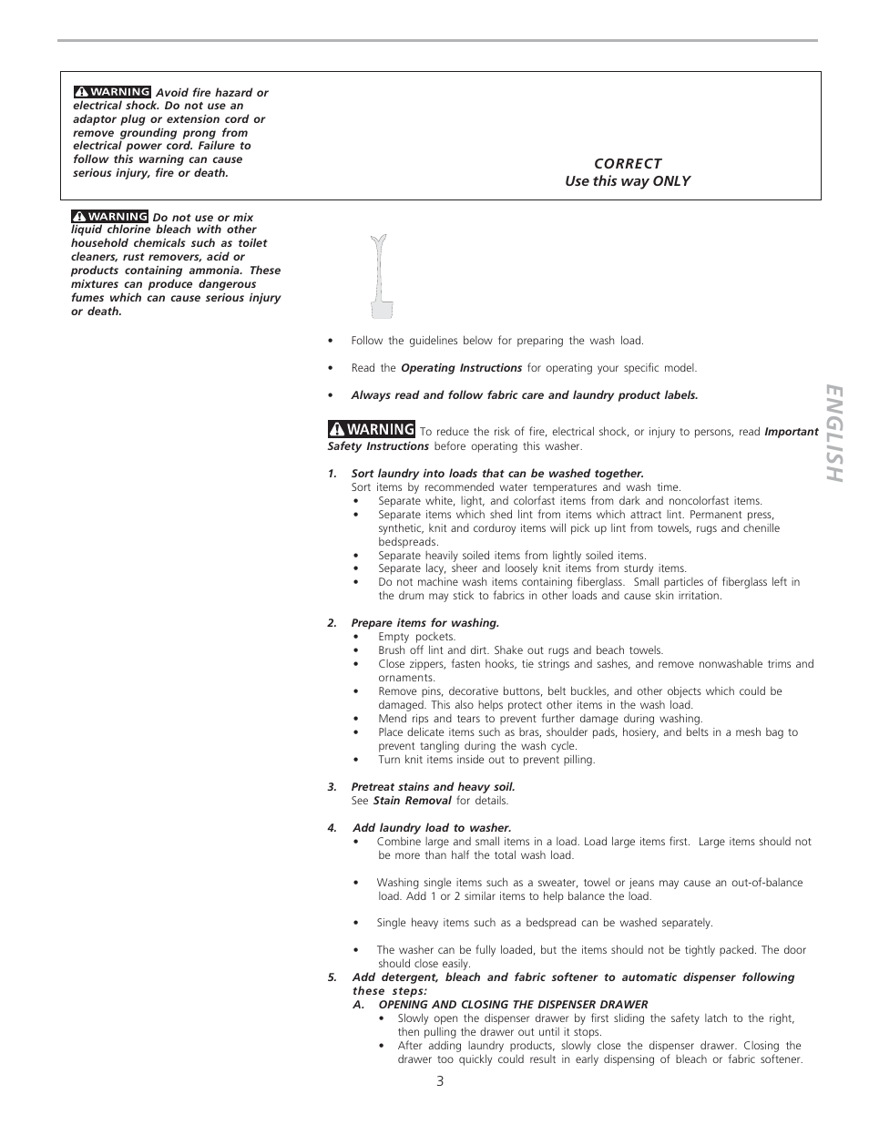 English, Important safety instructions | FRIGIDAIRE 134667900 User Manual | Page 3 / 9