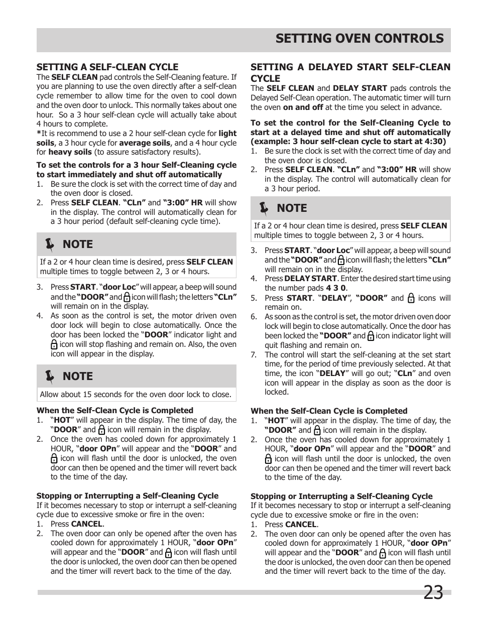 Setting oven controls | FRIGIDAIRE 318205302 User Manual | Page 23 / 28