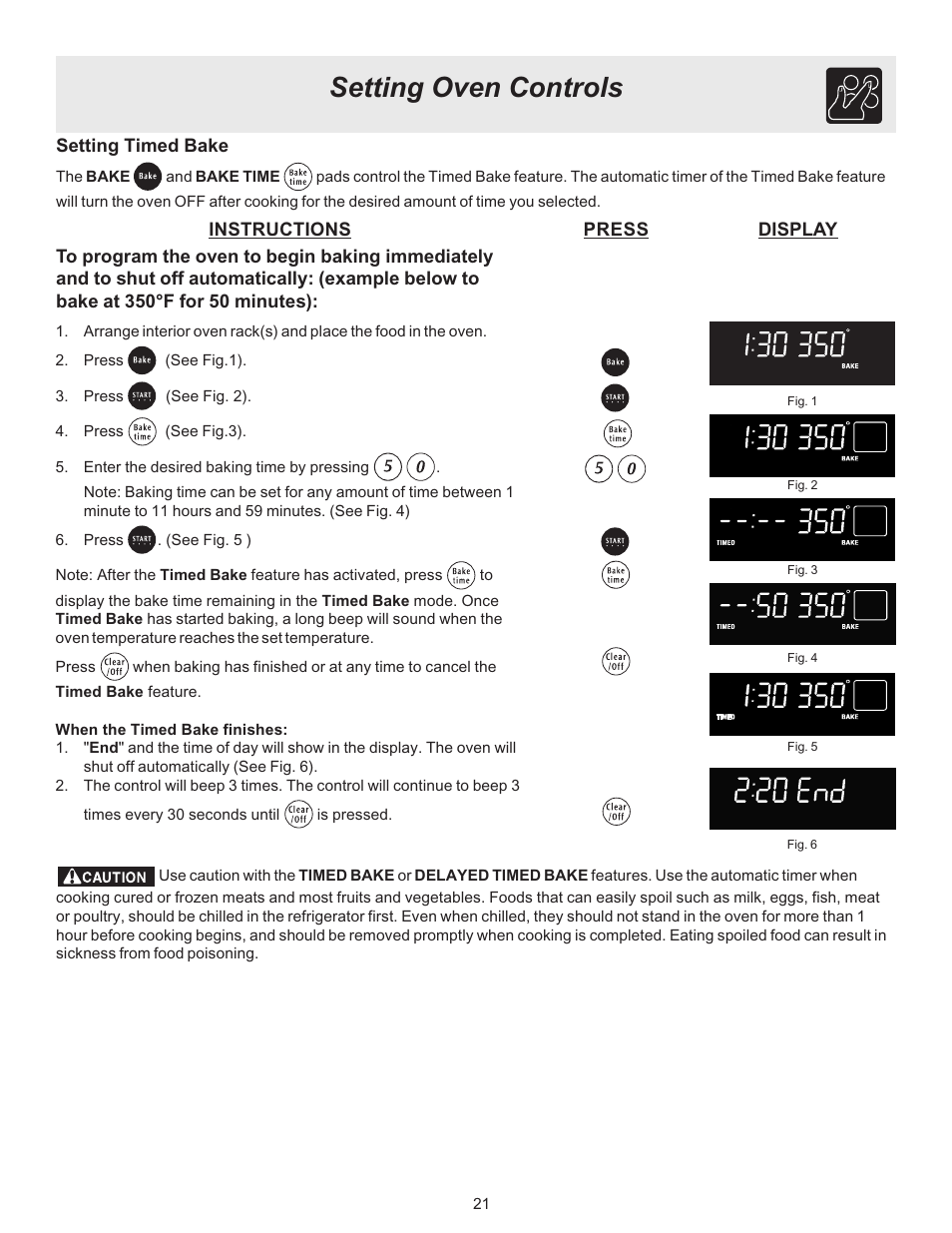 Setting oven controls | FRIGIDAIRE ES530 User Manual | Page 21 / 40