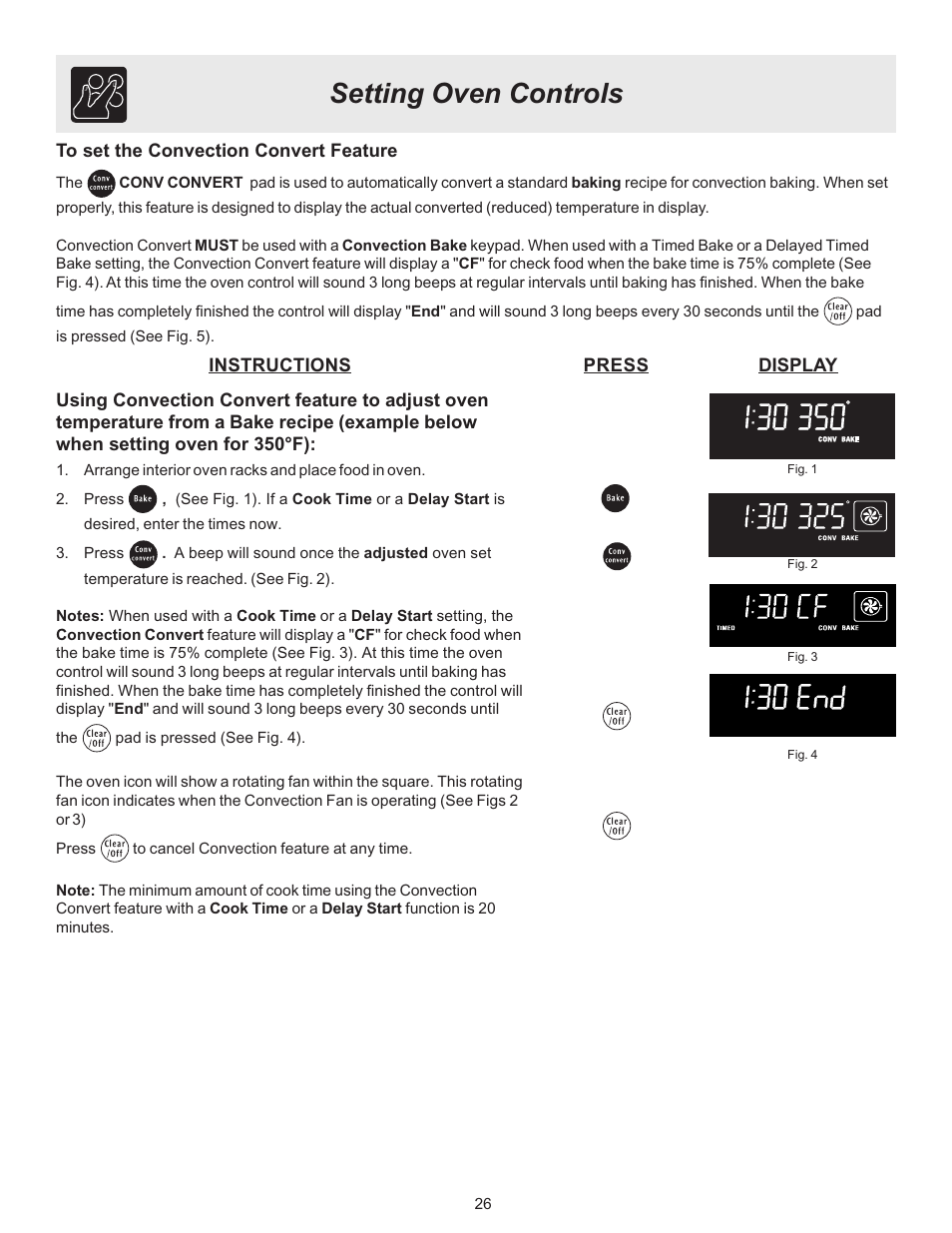 Setting oven controls | FRIGIDAIRE ES530 User Manual | Page 26 / 40