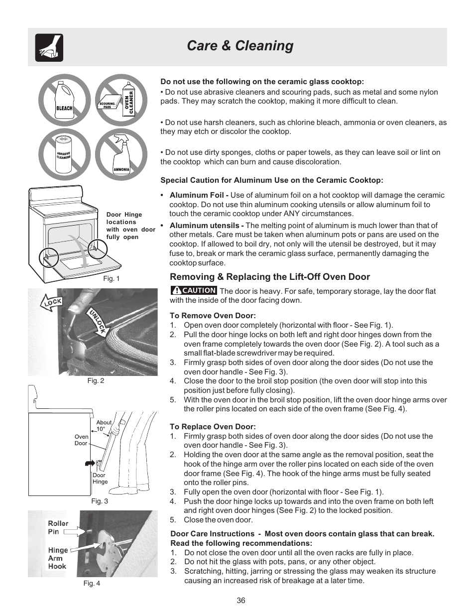 Care & cleaning | FRIGIDAIRE ES530 User Manual | Page 36 / 40