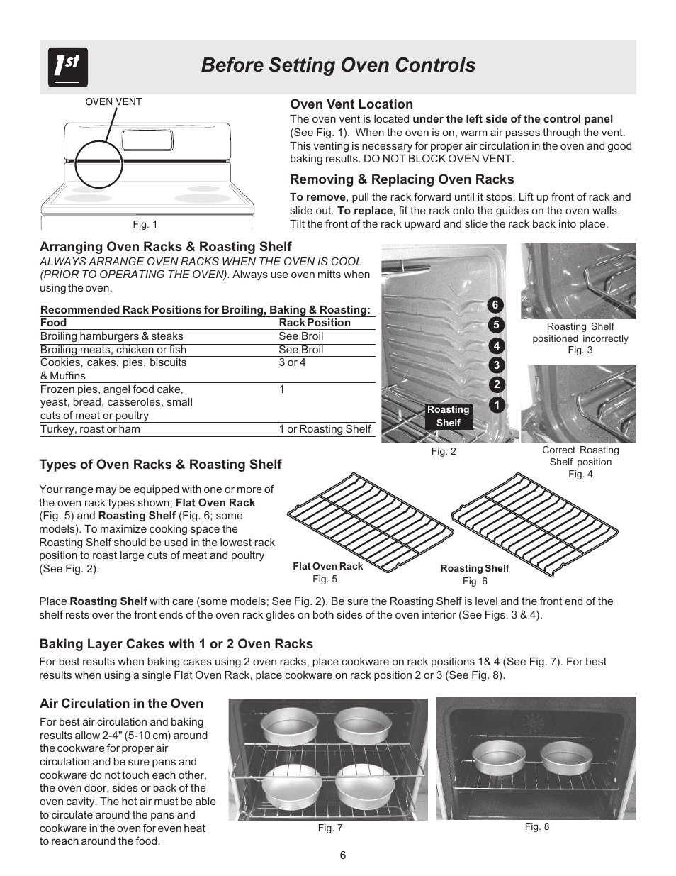 Before setting oven controls | FRIGIDAIRE ES530 User Manual | Page 6 / 40