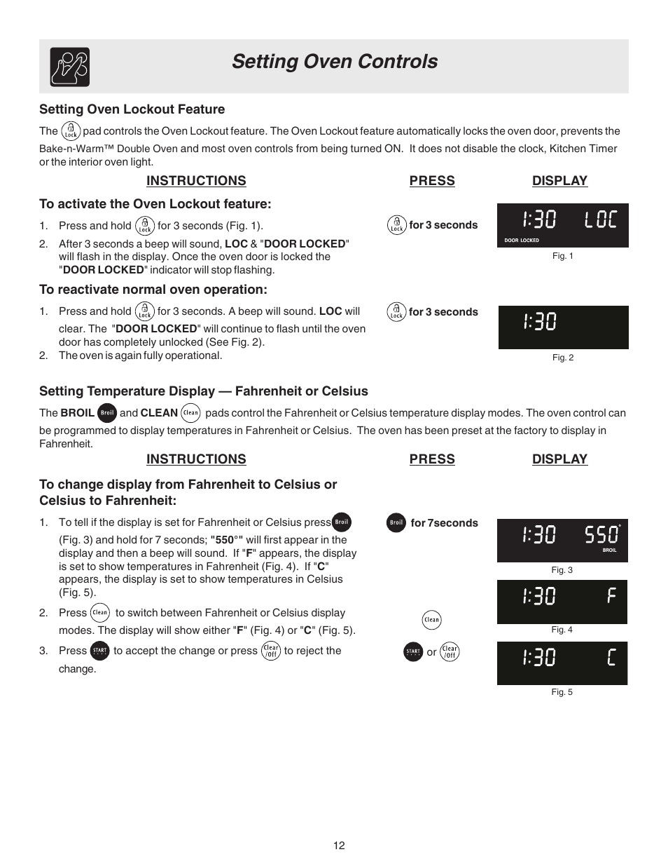 Setting oven controls | FRIGIDAIRE 316417128 User Manual | Page 12 / 36