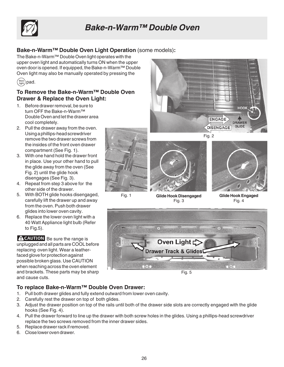 Bake-n-warm™ double oven | FRIGIDAIRE 316417128 User Manual | Page 26 / 36