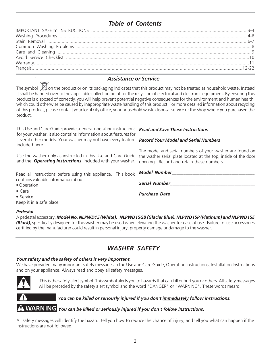 FRIGIDAIRE 134849000A User Manual | Page 2 / 11