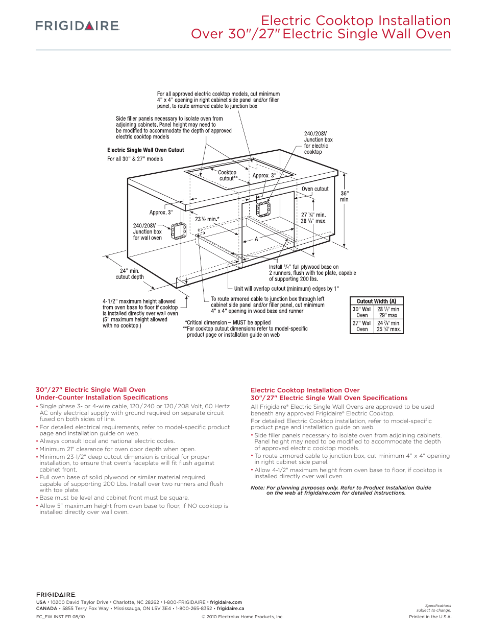 FRIGIDAIRE FFEC3625L User Manual | Page 3 / 3