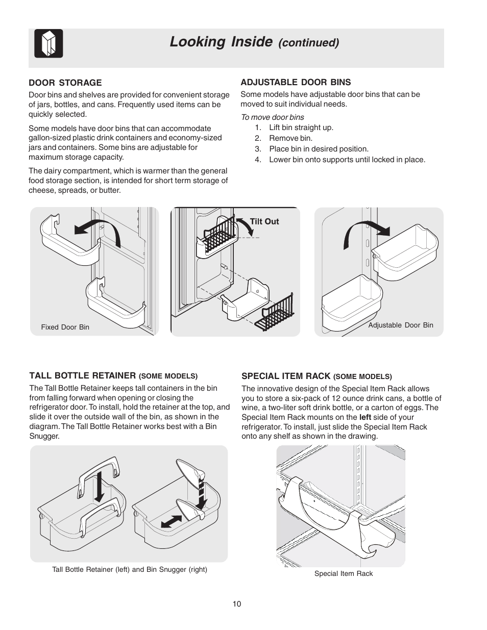 Looking inside, Continued) | Electrolux Side by Side Regrigerator User Manual | Page 10 / 25