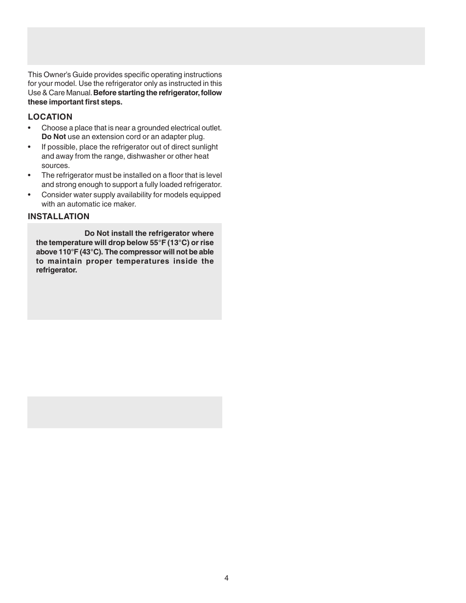 Electrolux Side by Side Regrigerator User Manual | Page 4 / 25