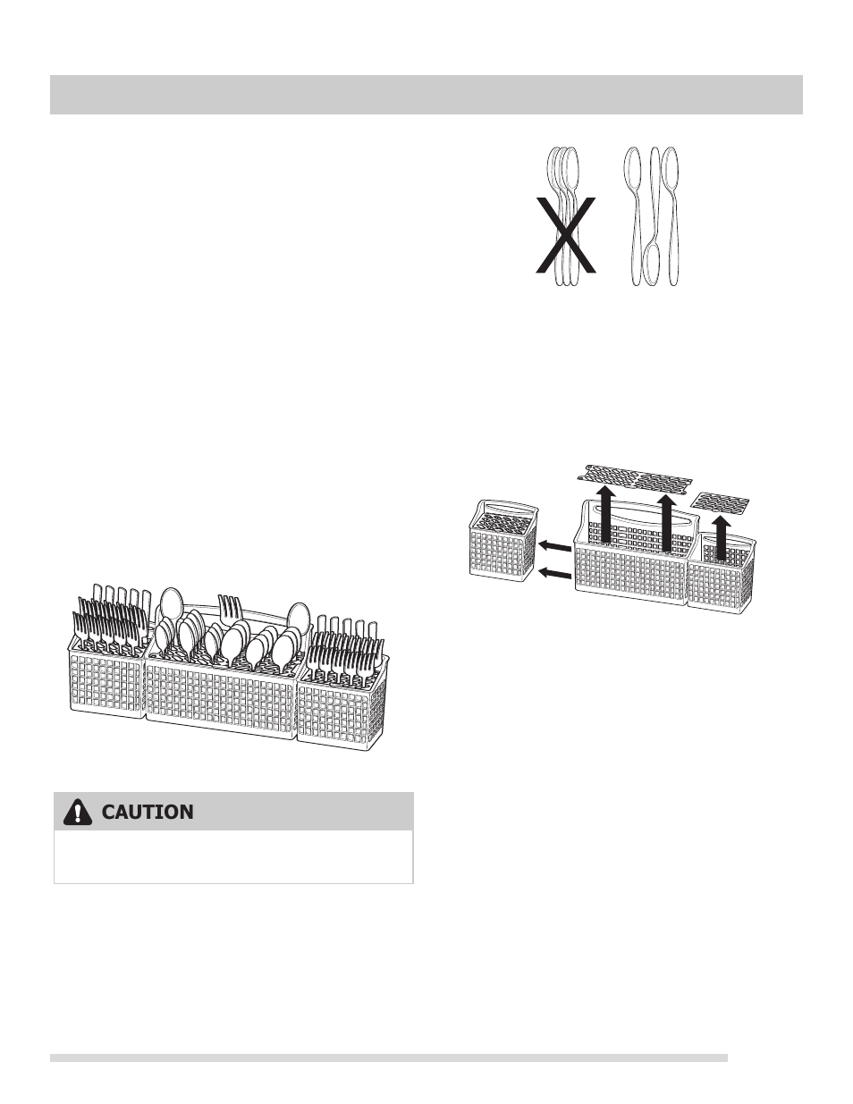 Preparing and loading dishes, Caution loading the silverware basket, Adding a dish | FRIGIDAIRE 154575701 User Manual | Page 11 / 20