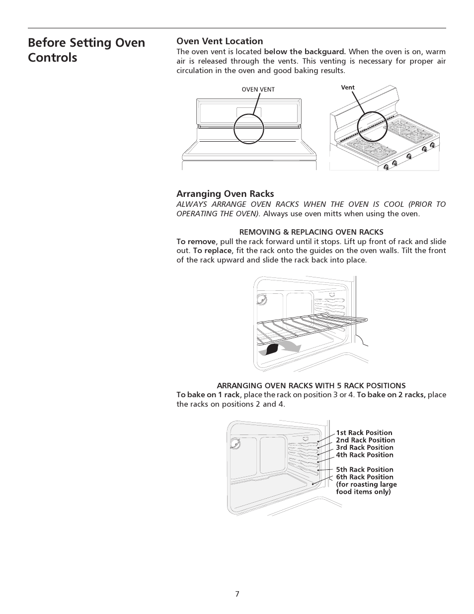 Before setting oven controls | FRIGIDAIRE 316135932 User Manual | Page 7 / 16