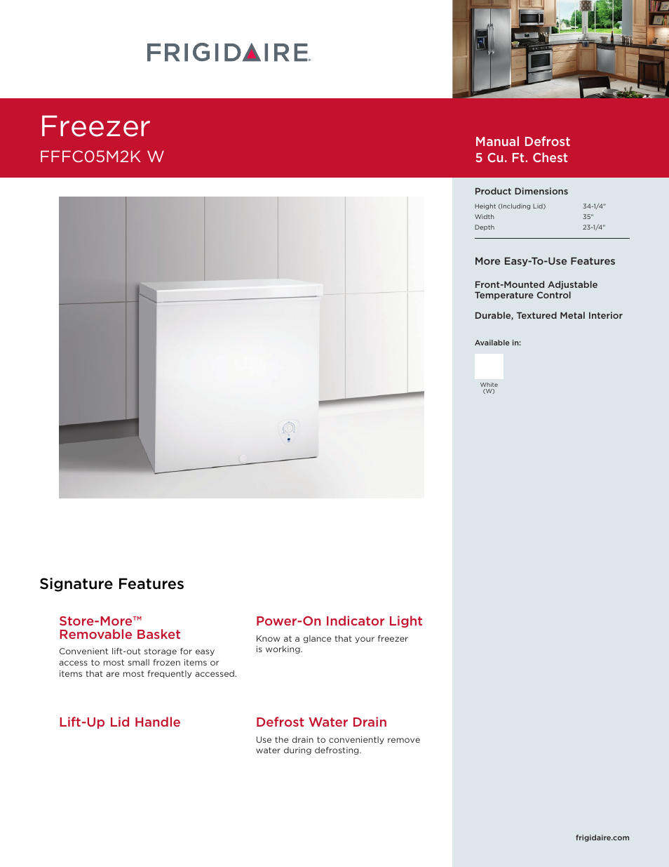 FRIGIDAIRE FFFC05M2KW User Manual | 2 pages