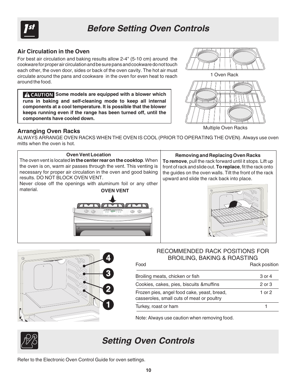 Before setting oven controls, Setting oven controls | FRIGIDAIRE 318203858 User Manual | Page 10 / 22