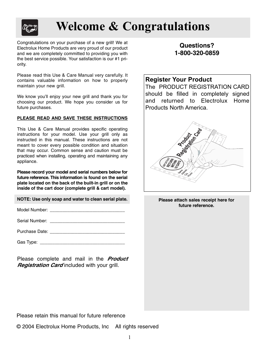 Register your product | FRIGIDAIRE Outdoor Grill with Electronic Ignition User Manual | Page 2 / 19