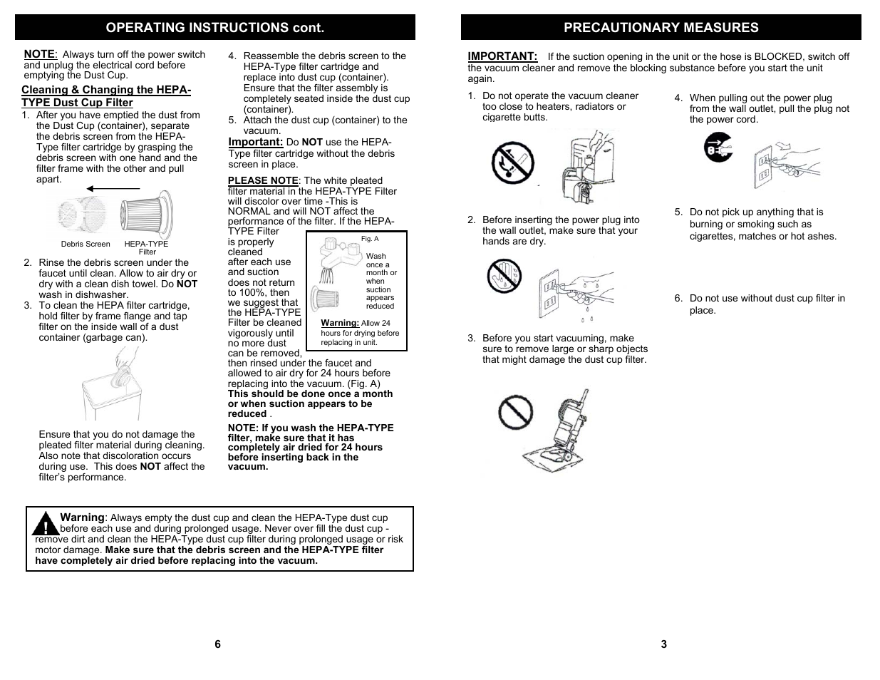 Fantom Vacuum BAGLESS STICK VAC FS800 User Manual | Page 5 / 6