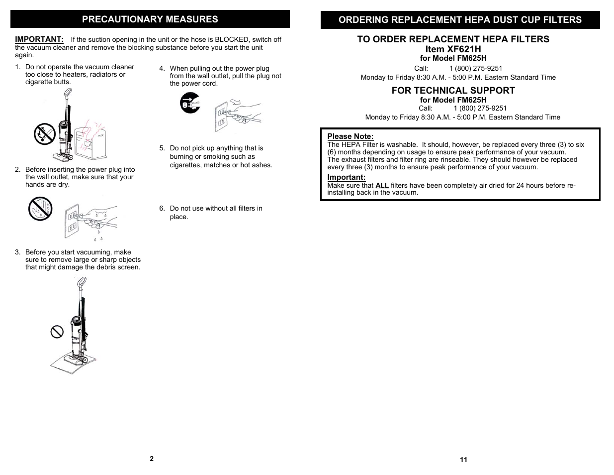 Fantom Vacuum FM625H User Manual | Page 4 / 8