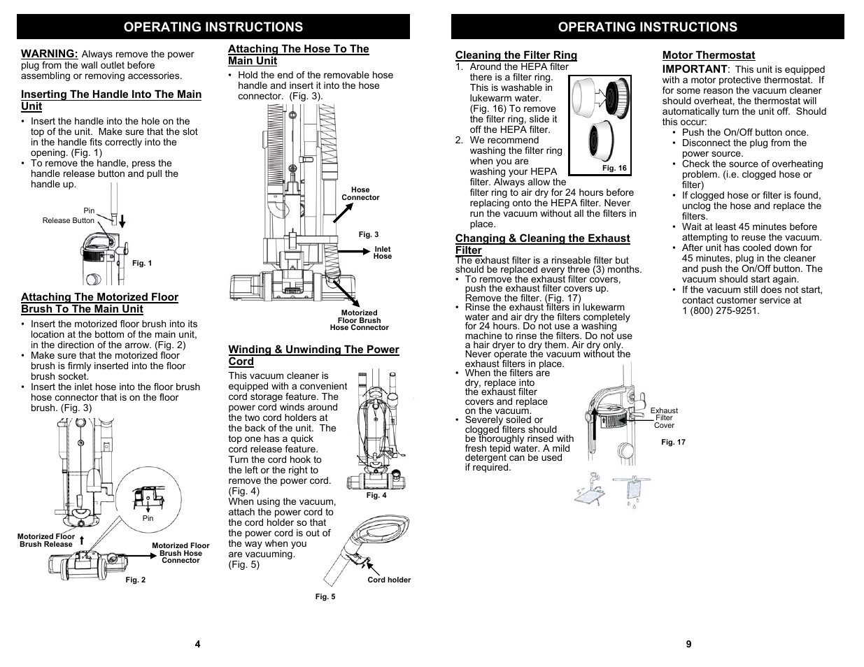 Operating instructions | Fantom Vacuum FM625H User Manual | Page 6 / 8