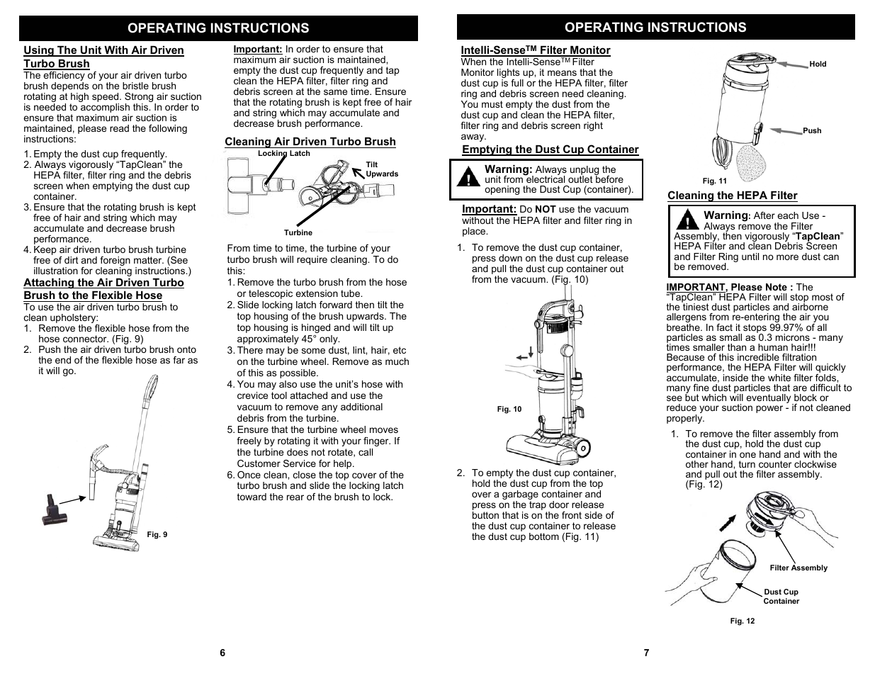 Operating instructions | Fantom Vacuum FM625H User Manual | Page 8 / 8