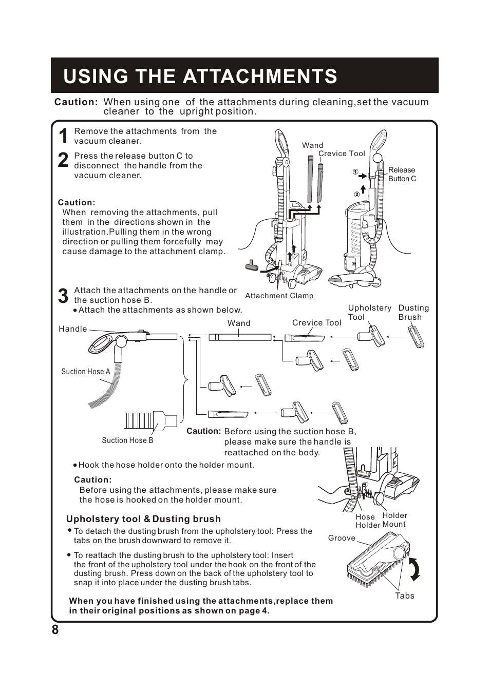 Т³гж 9, Using the attachments | Fantom Vacuum FM741C User Manual | Page 10 / 19