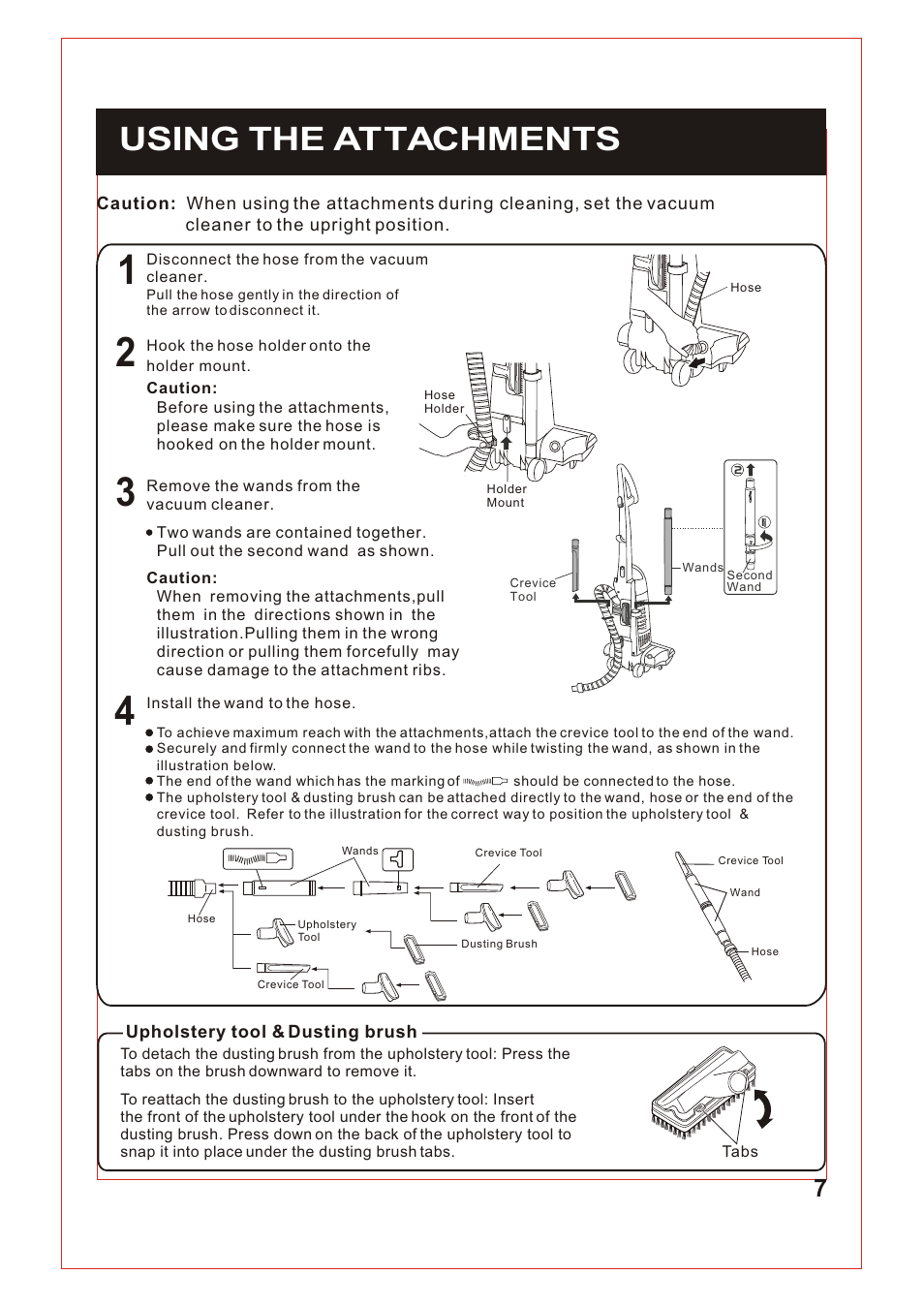 Т³гж 8, Using the attachments | Fantom Vacuum FM740 B User Manual | Page 8 / 18