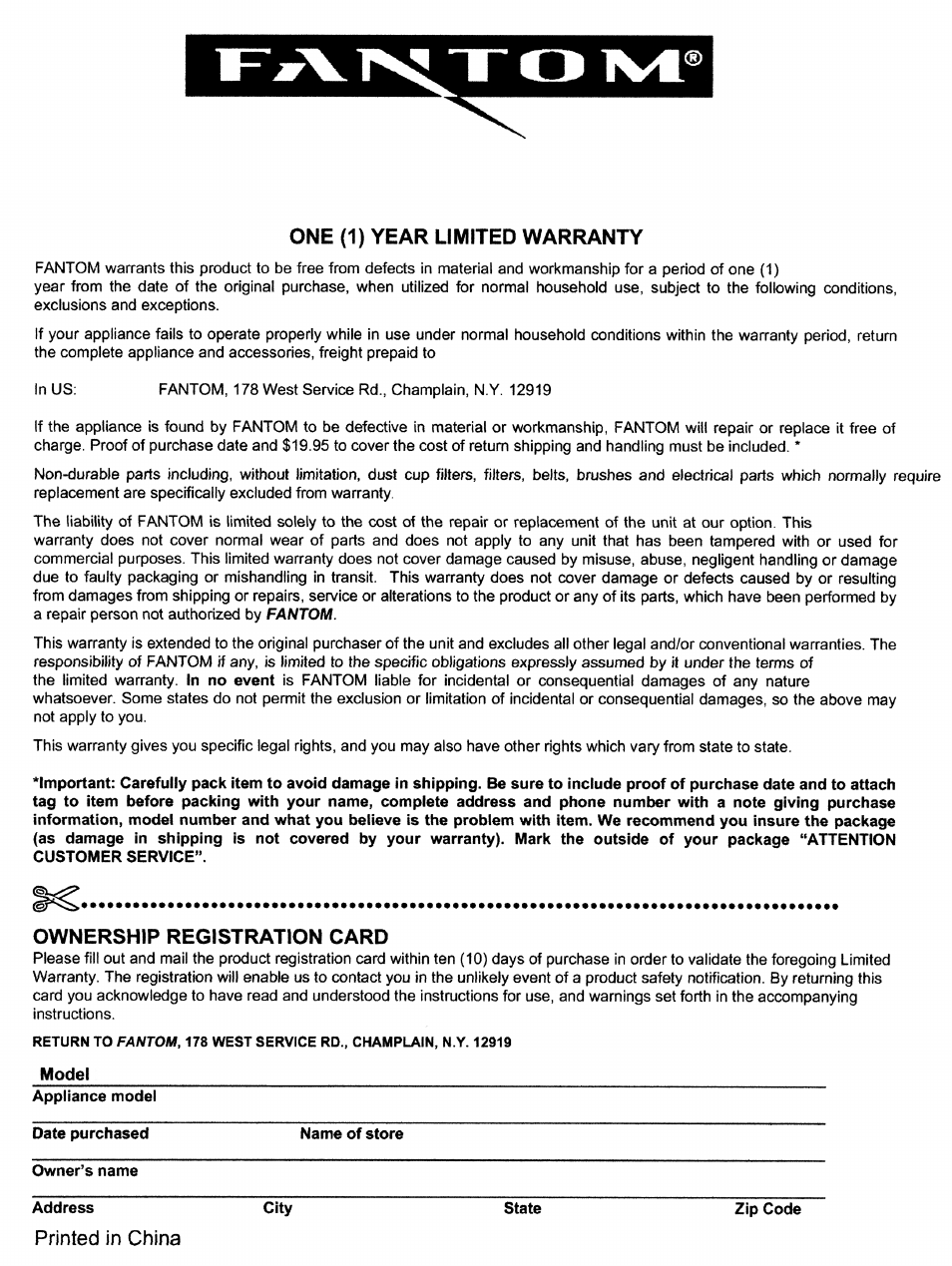 Fantom Vacuum FM740 User Manual | Page 18 / 18