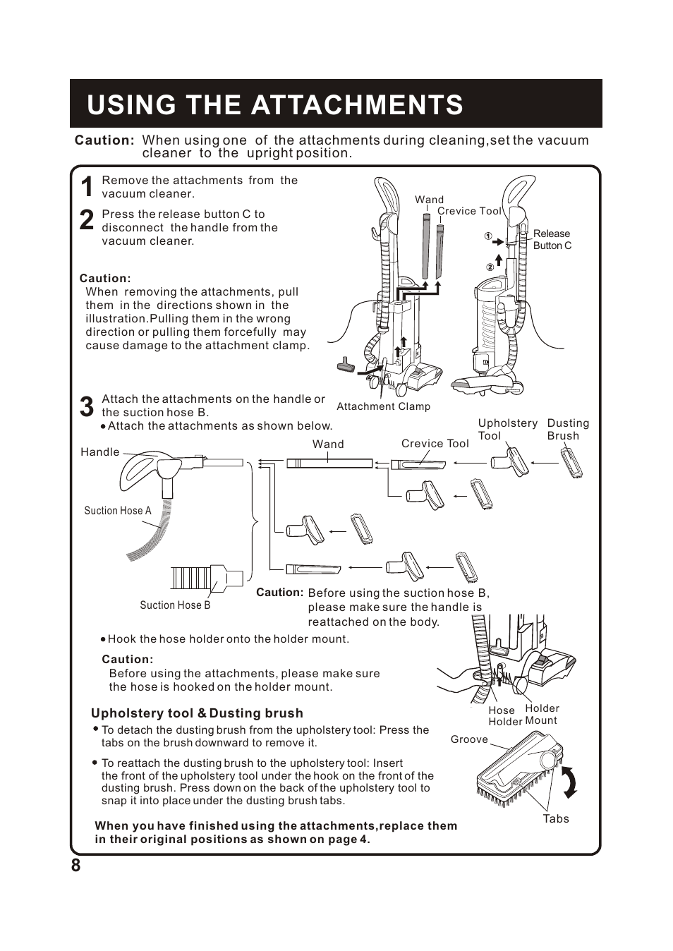 Т³гж 9, Using the attachments | Fantom Vacuum FM742C User Manual | Page 10 / 19
