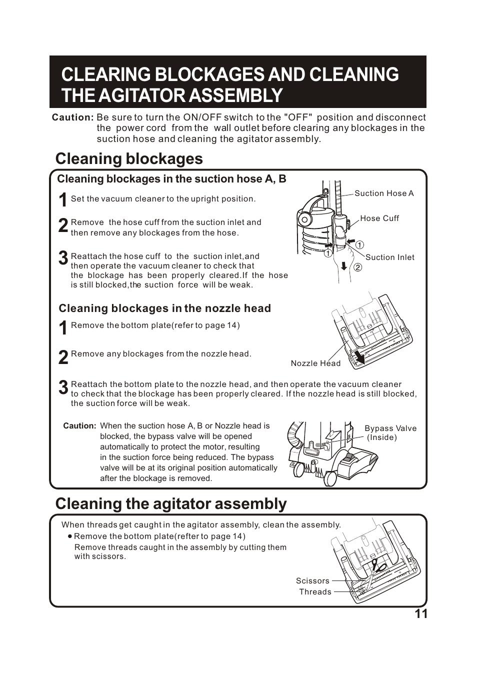 Т³гж 12, Cleaning the agitator assembly, Cleaning blockages | Fantom Vacuum FM742C User Manual | Page 13 / 19