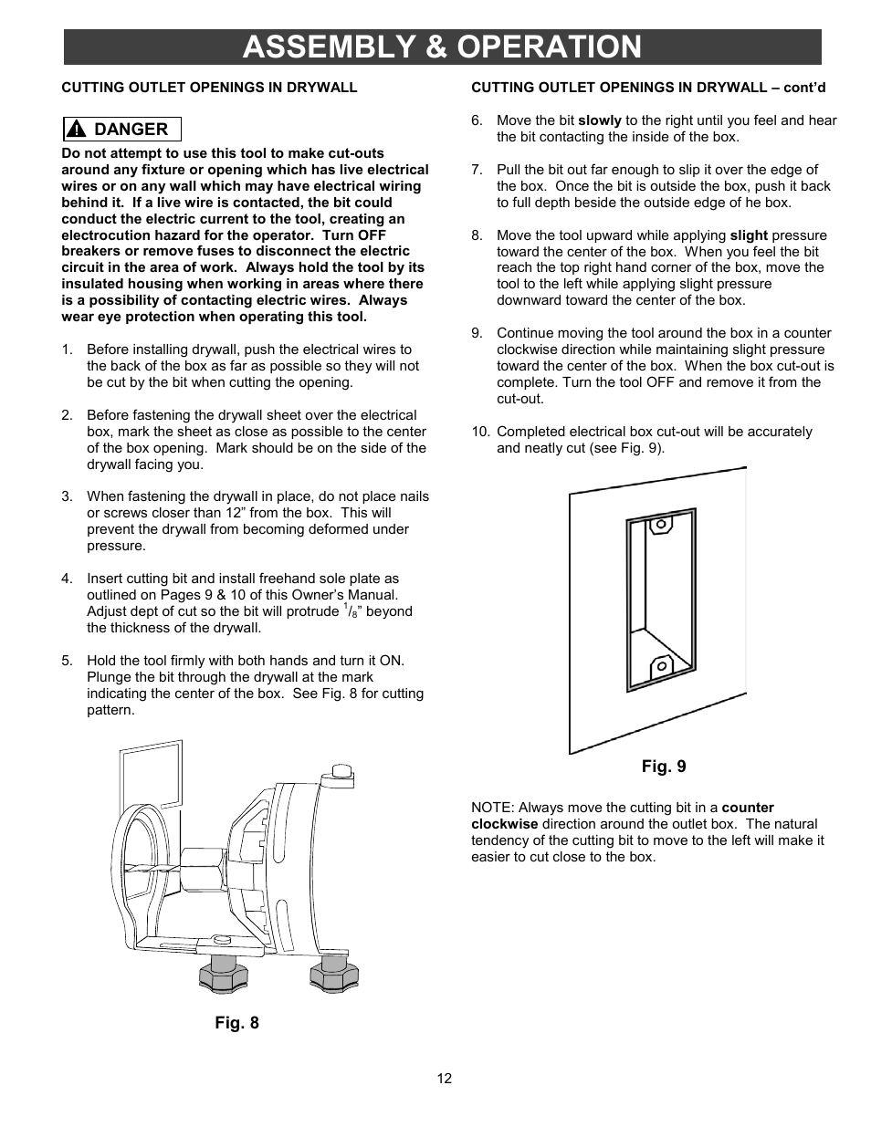 Assembly & operation | Fantom Vacuum PT301H User Manual | Page 12 / 18