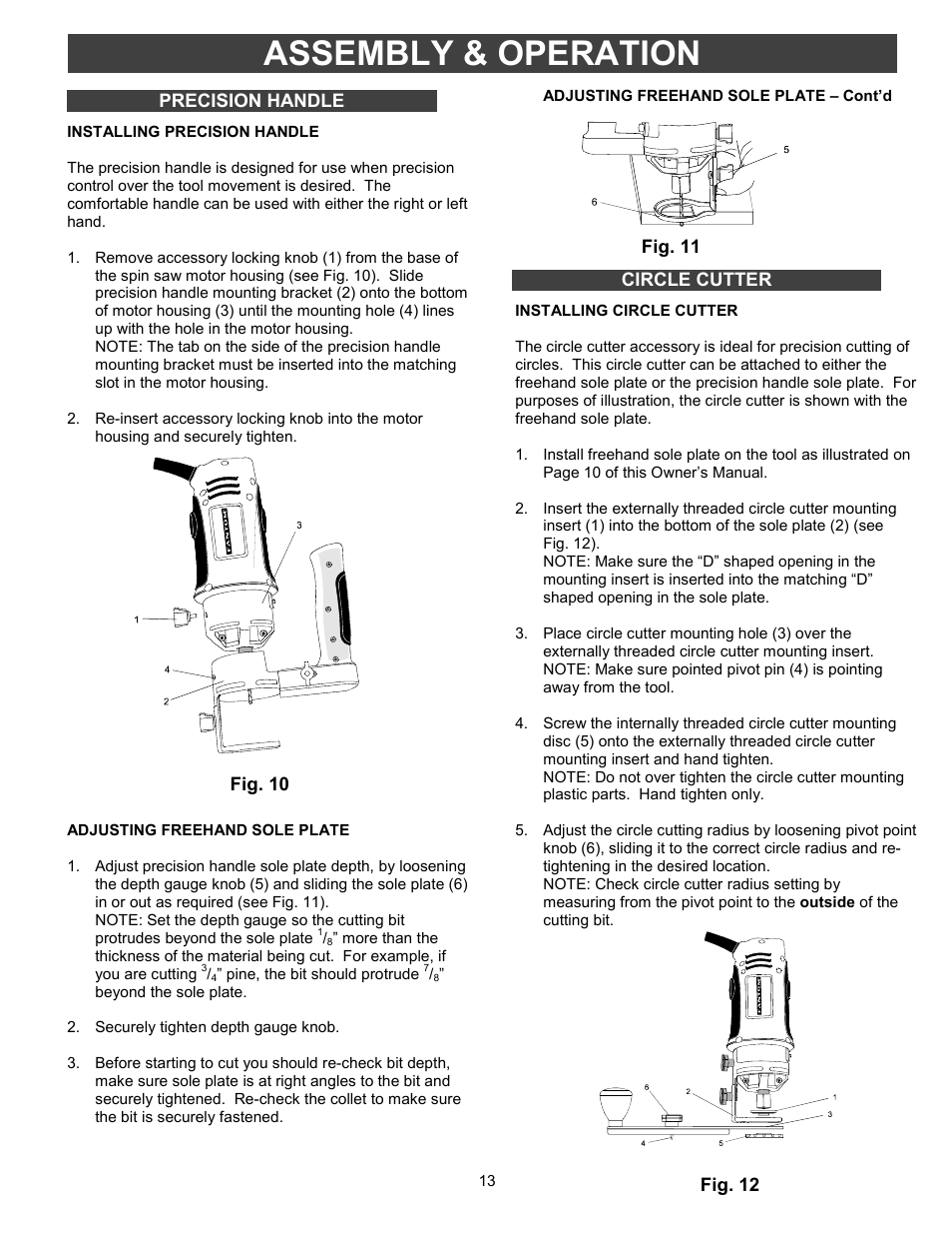Assembly & operation | Fantom Vacuum PT301H User Manual | Page 13 / 18