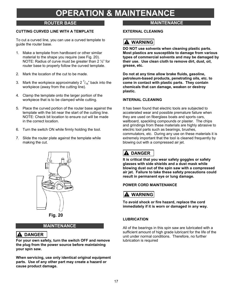 Operation & maintenance | Fantom Vacuum PT301H User Manual | Page 17 / 18