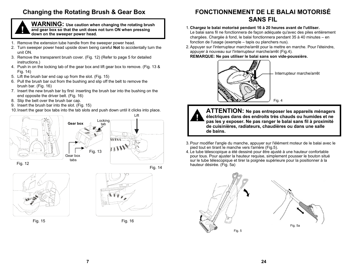 Attention | Fantom Vacuum FS835 User Manual | Page 8 / 16