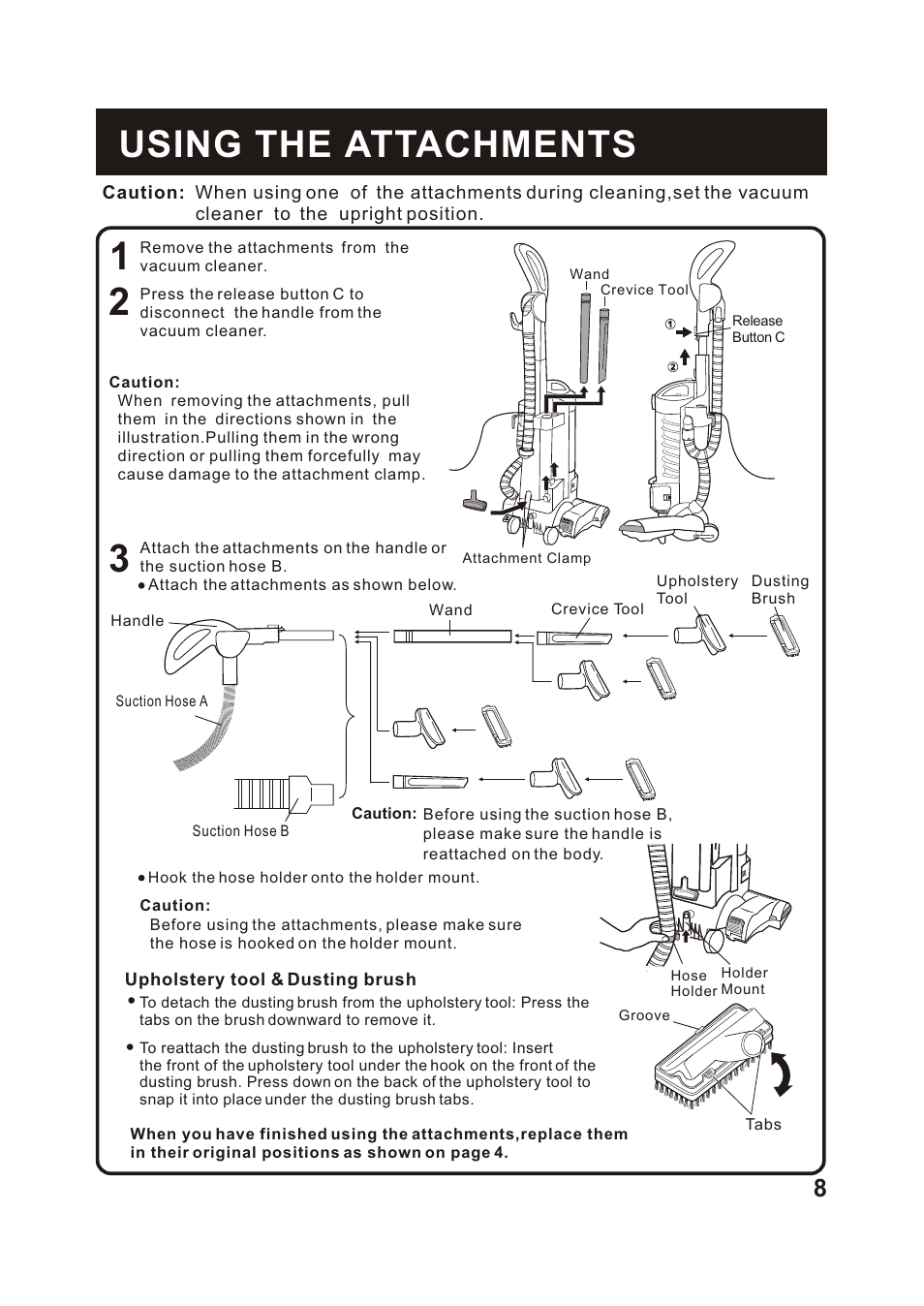 Т³гж 9, Using the attachments | Fantom Vacuum FM744H User Manual | Page 10 / 21