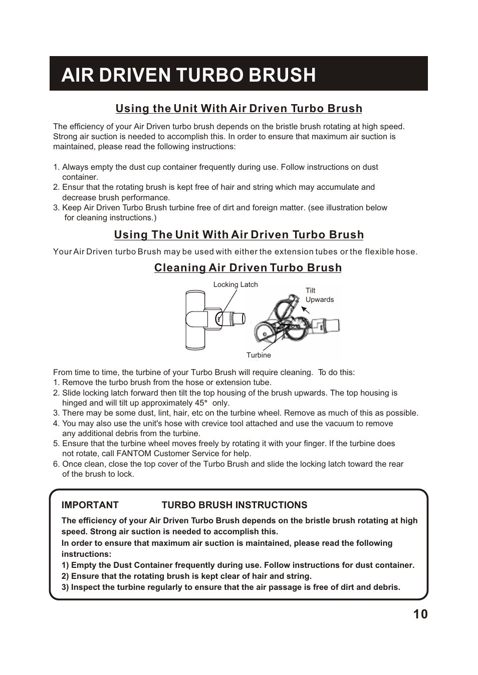 Т³гж 11, Air driven turbo brush | Fantom Vacuum FM744H User Manual | Page 12 / 21