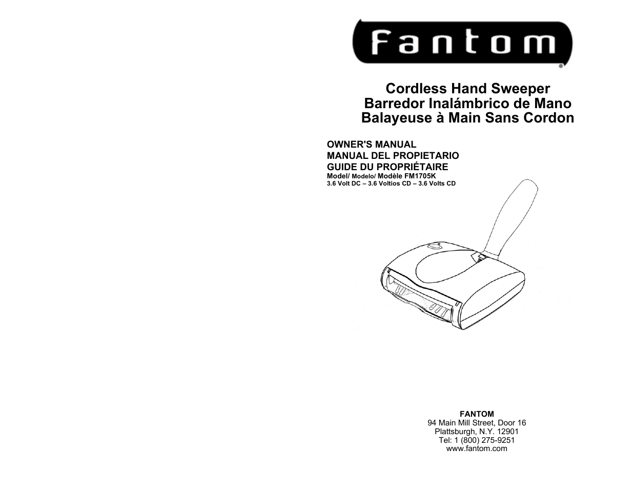 Fantom Vacuum FM1705K User Manual | 14 pages