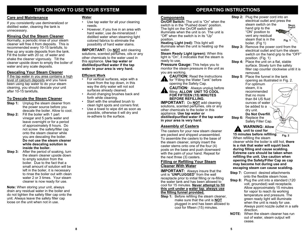 Fantom Vacuum THE SPECIALIST SC925H User Manual | Page 7 / 8