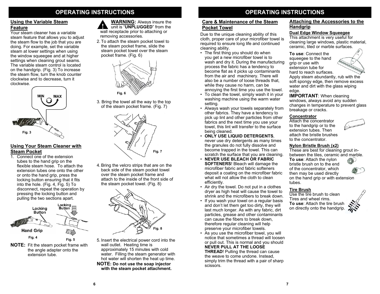 Operating instructions | Fantom Vacuum THE SPECIALIST SC925H User Manual | Page 8 / 8