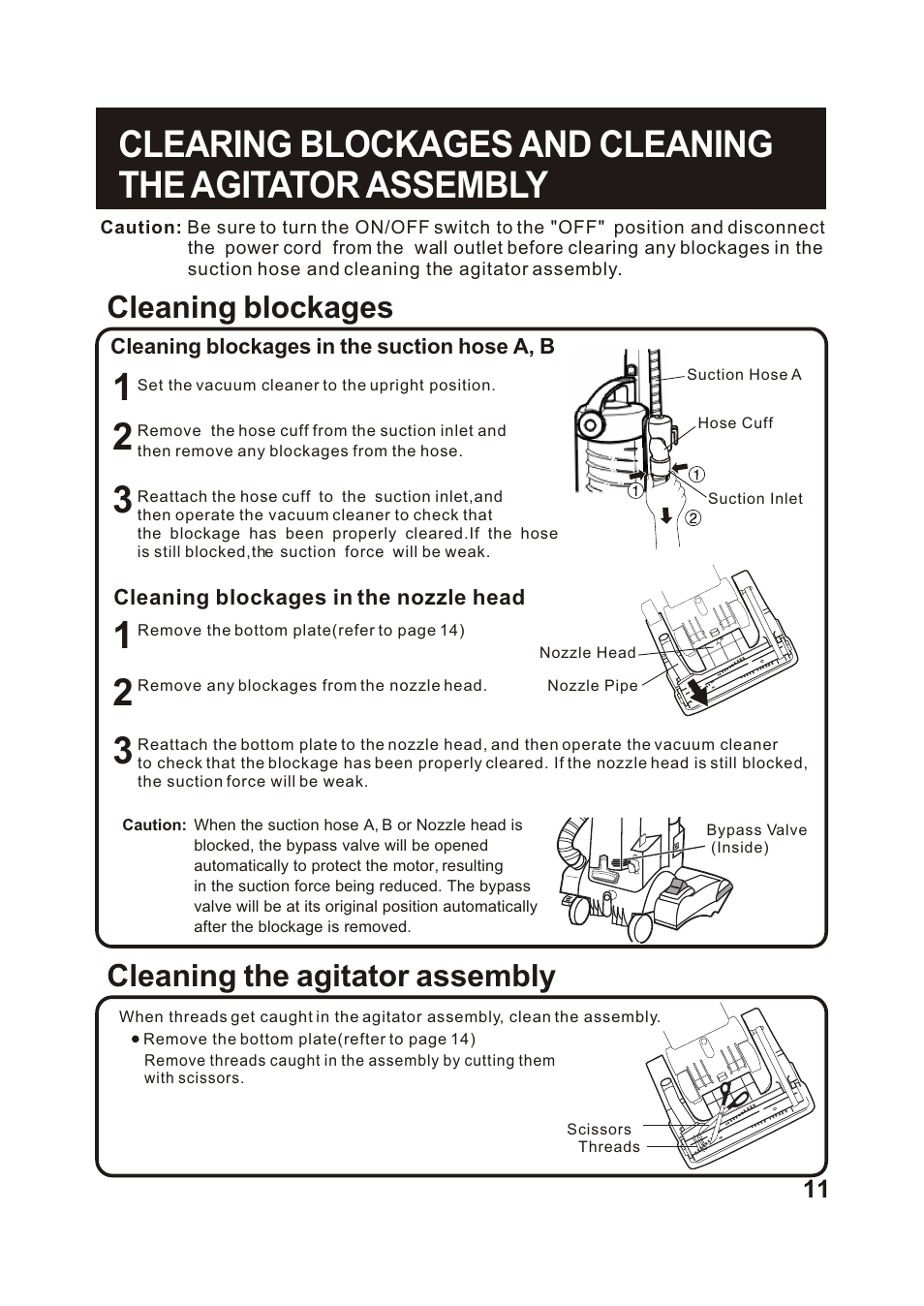 Cleaning the agitator assembly, Cleaning blockages | Fantom Vacuum FM741HR User Manual | Page 12 / 18