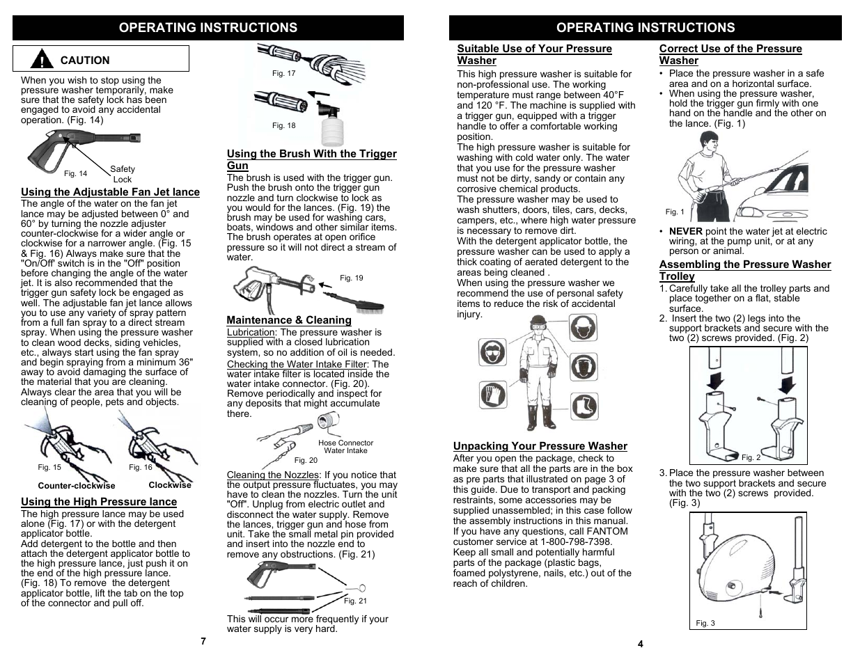 Operating instructions | Fantom Vacuum VPW43H User Manual | Page 5 / 6