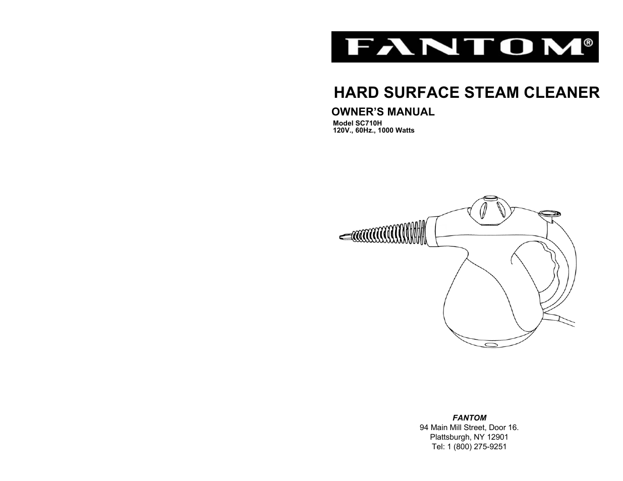 Fantom Vacuum SC710H User Manual | 6 pages