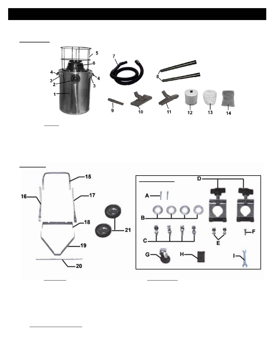 Parts and components | Fantom Vacuum CW233H User Manual | Page 4 / 11