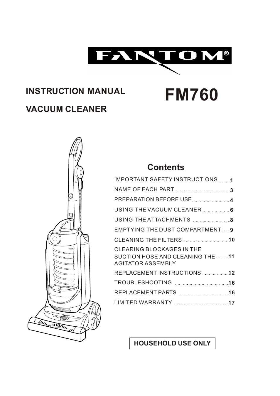 Fantom Vacuum FM760 User Manual | 19 pages