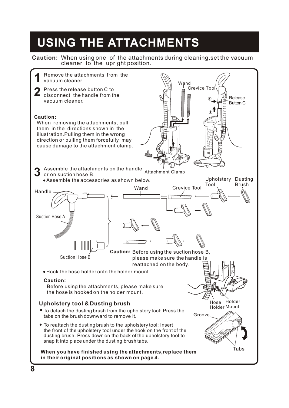 Т³гж 9, Using the attachments | Fantom Vacuum FM742CS User Manual | Page 10 / 19