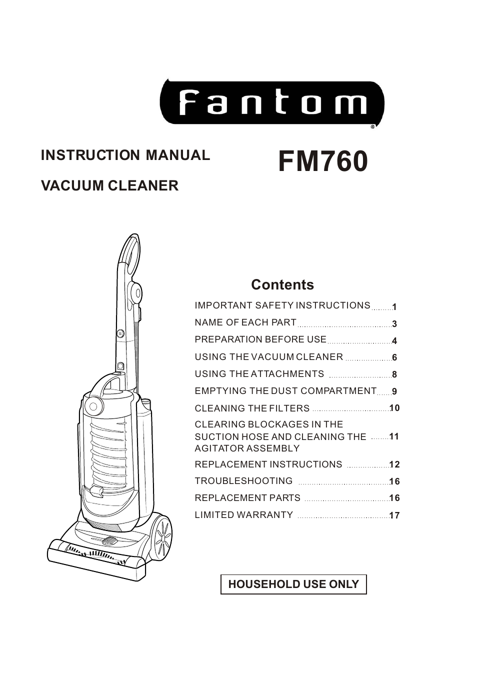Fantom Vacuum FANTOM FM760K User Manual | 19 pages