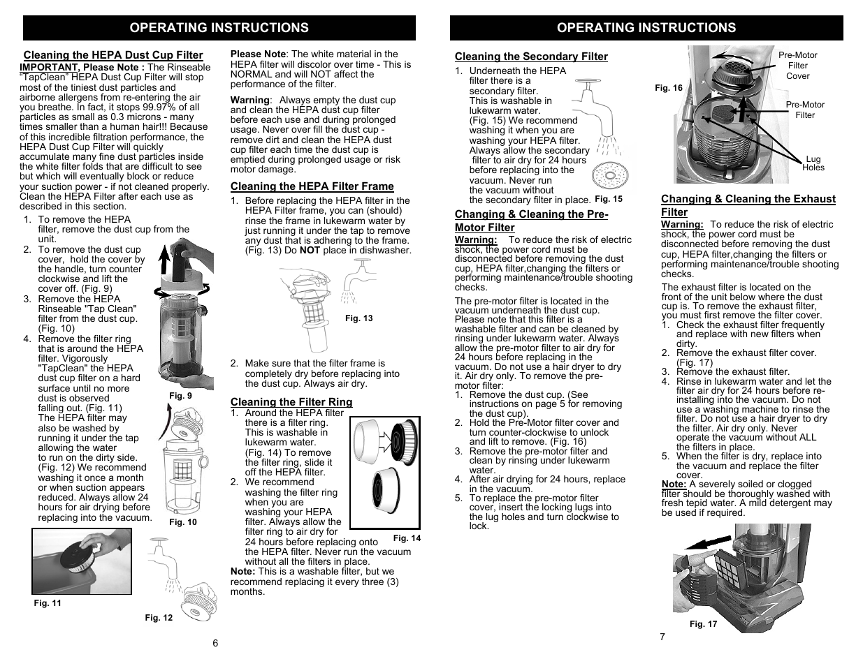 Operating instructions | Fantom Vacuum FM718 User Manual | Page 8 / 8