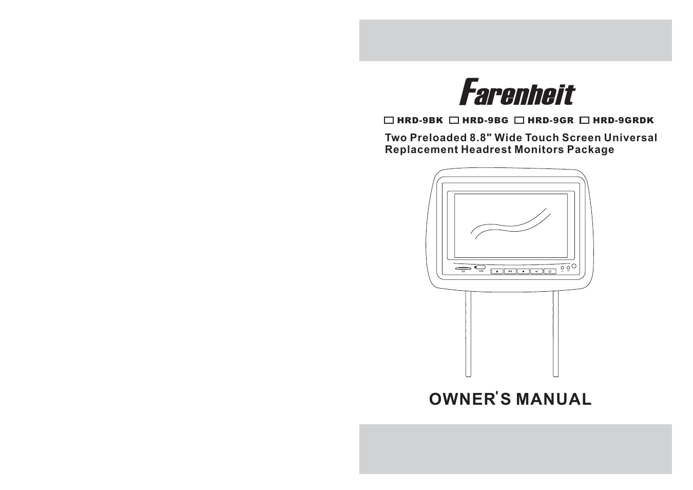 Farenheit Technologies HRD-9BG User Manual | 20 pages