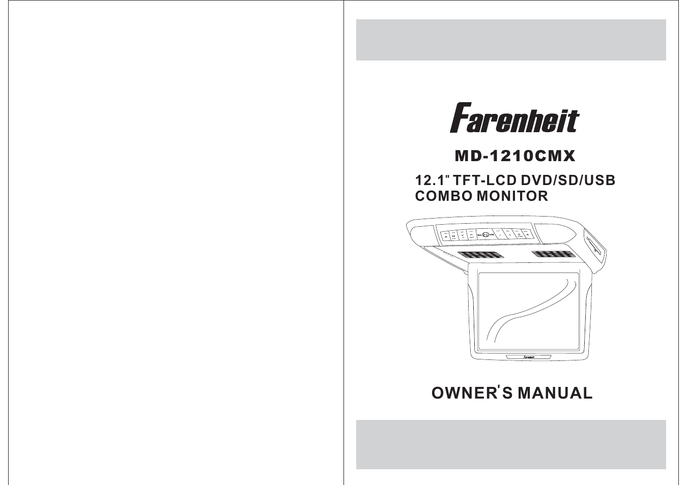 Farenheit Technologies MD-1210CMX User Manual | 20 pages