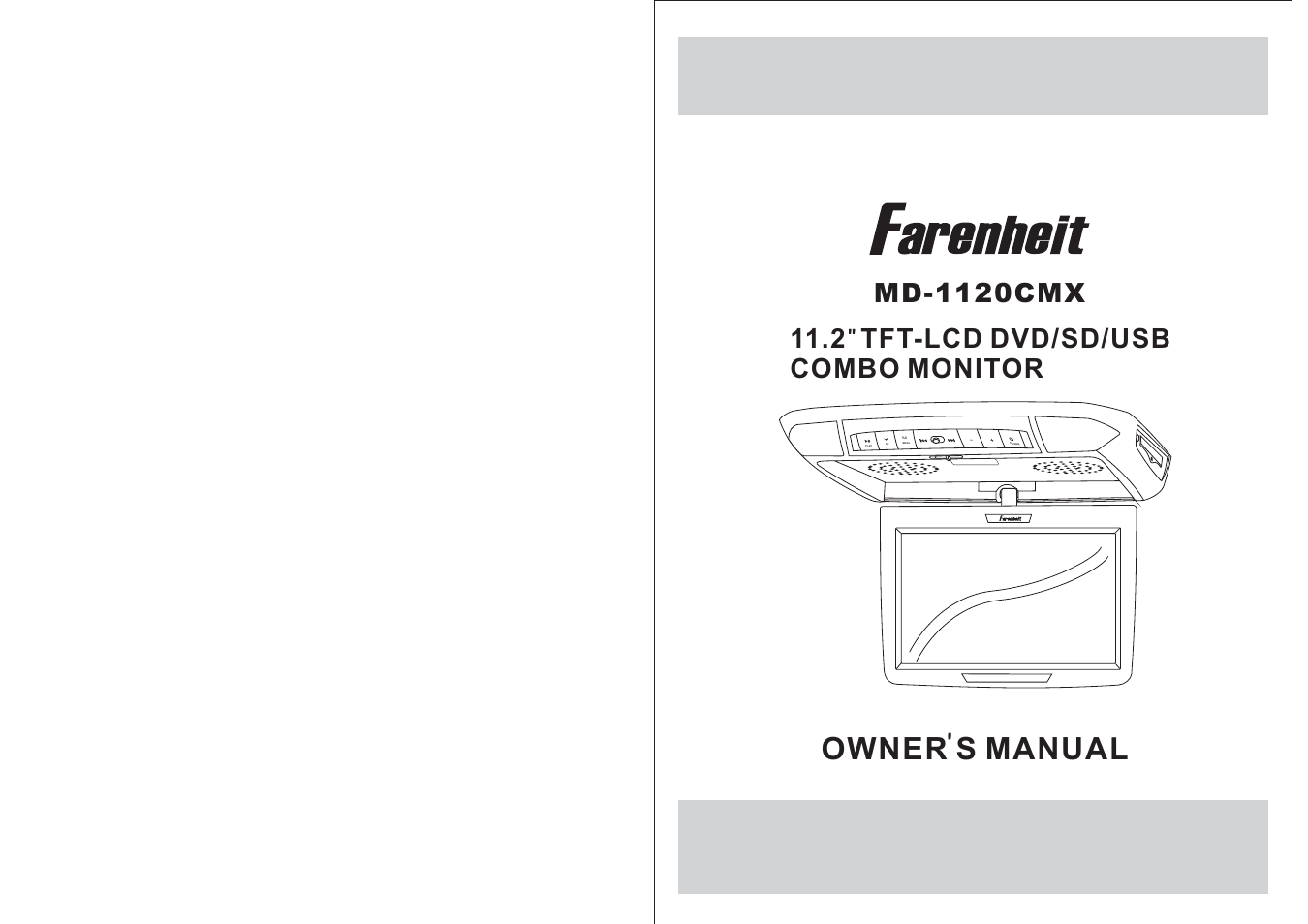 Farenheit Technologies COMBO MONITOR MD-1120CMX User Manual | 22 pages