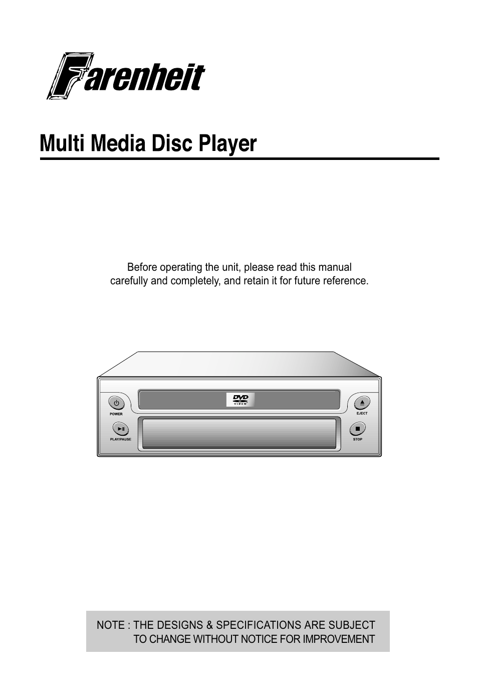 Farenheit Technologies DVD-19 User Manual | 30 pages
